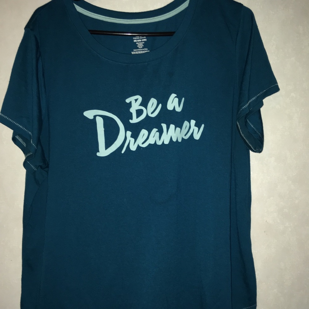 Blue Tee with Text